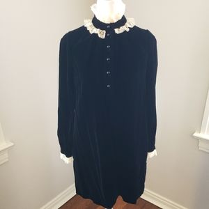 Black Velour Mini Dress